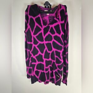 Michael Kors Fuchsia and Black Knit Top